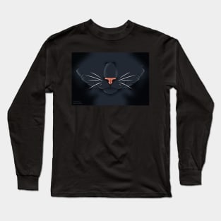 Black Cat Face Long Sleeve T-Shirt